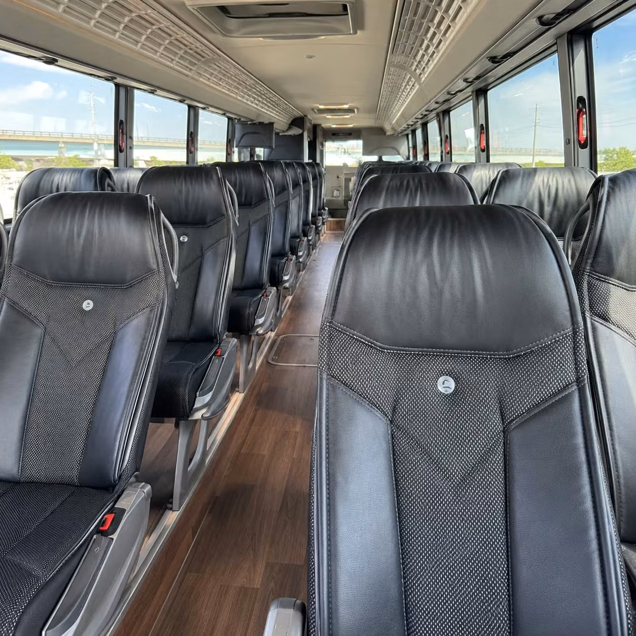 56 passenger charter bus inside