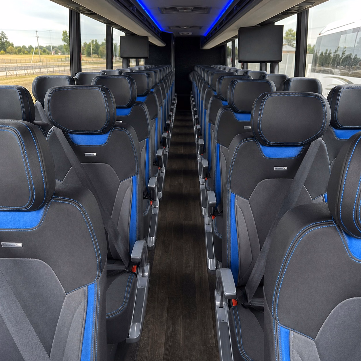 56 passenger charter bus interior